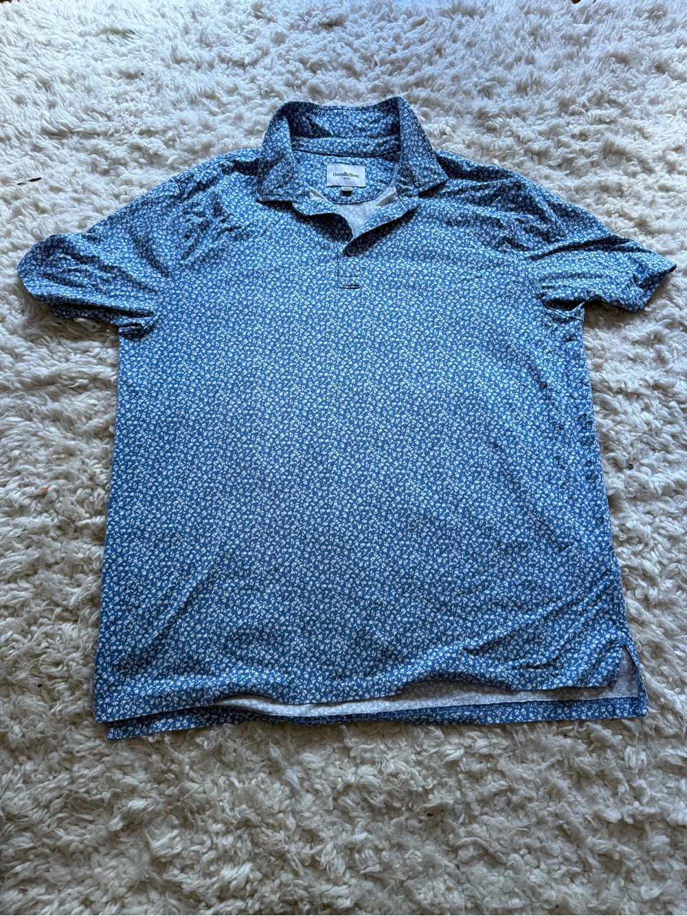 Goodfellow Southern Tide Men's Blue Floral Polo Shirt